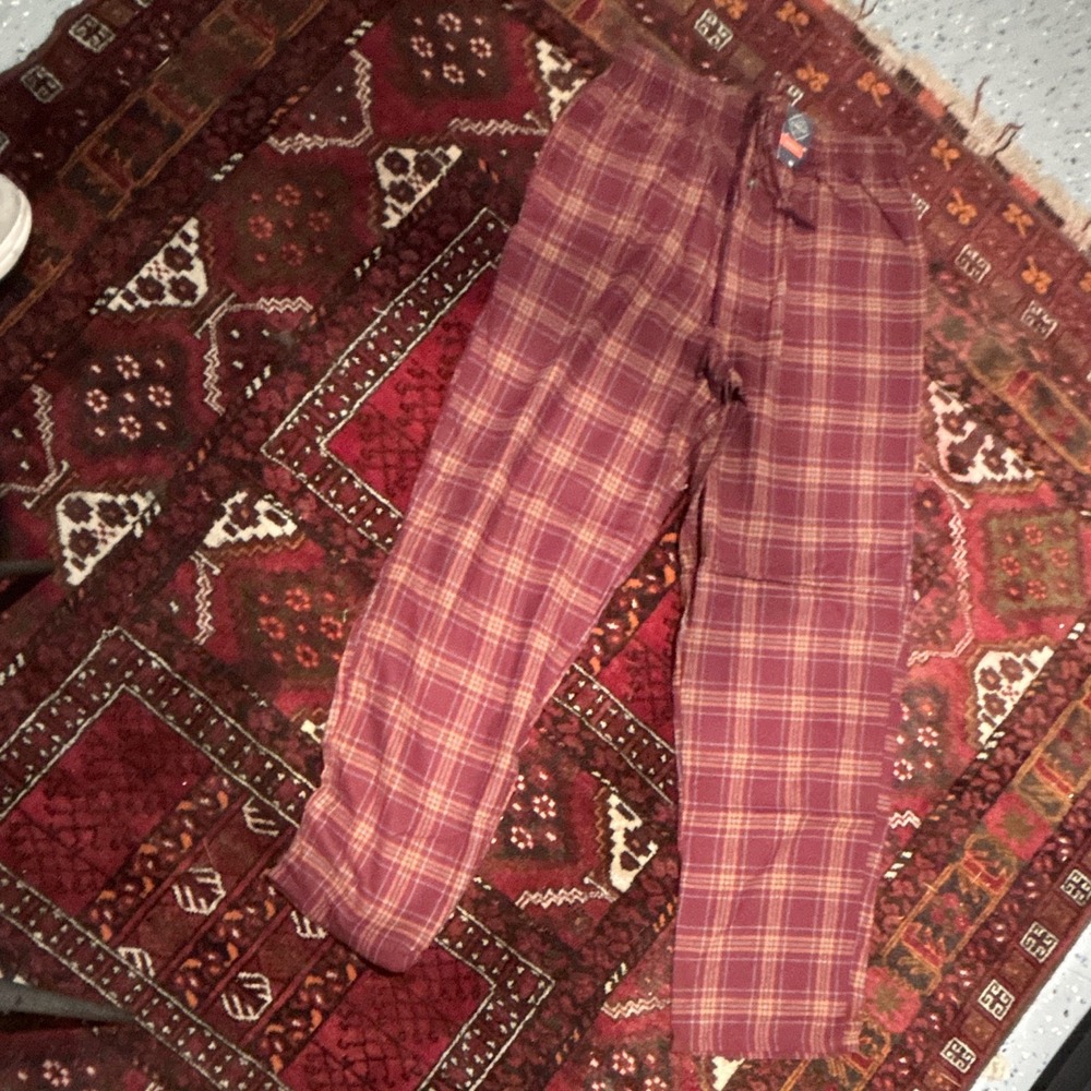 Jockey Men's Plaid Pajama Pants Burgundy/Orange Size S Regular